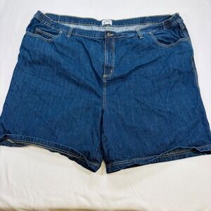 Liberty Blues Mens 58 Big Denim Shorts Side Elastic Blue Cotton
